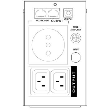 Preview: UPS Uninterruptible Power Supply 800VA 480W, AVR voltage regulator, 2x IEC, 12V 9Ah battery, backup for PC router IT, 2–6 ms response time