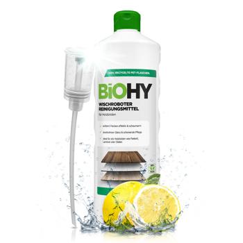 Concentré nettoyant pour sols en bois pour robots laveurs, parfum citron, végan, 1 L, biodégradable, à séchage rapide