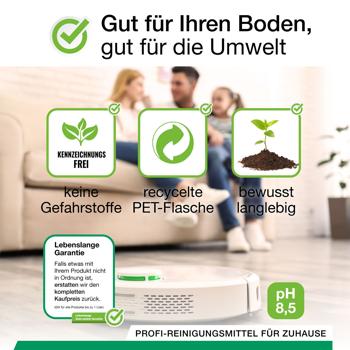 Preview: 2er-Set Holz-Bodenreiniger-Konzentrat für Wischroboter, Zitronenduft, vegan, 1 L, biologisch abbaubar, schnell trocknend