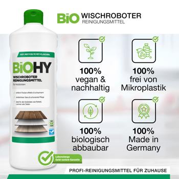 Preview: Holz-Bodenreiniger-Konzentrat für Wischroboter, Zitronenduft, vegan, 1 L, biologisch abbaubar, schnell trocknend