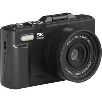 Preview: Fotocamera digitale 5K WiFi compatta con zoom 18x, risoluzione foto 75 MP e display ribaltabile a 180° – ideale per vlogging su YouTube e live streaming