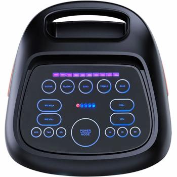 Preview: Powerful Bluetooth party speaker with 100W RMS, TWS, LED light show, microphone & remote control – IPX4 weather-resistant sound system for outdoor use