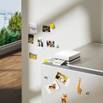 Preview: Mobile Bluetooth colour printer – portable mini photo printer for photos, stickers & tattoos, incl. battery & app, for iOS & Android, white