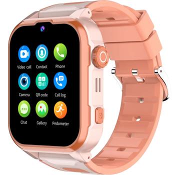 Preview: Robust pink kids smartwatch with 4G video call and precise GPS tracker – waterproof watch with SOS function & camera for maximum safety