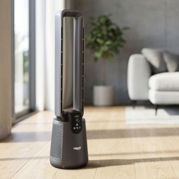 Preview: Ventilatore a torre senza pale con filtro HEPA & ionizzatore – purificatore d’aria efficiente, 12 livelli, oscillazione & telecomando, 27 W