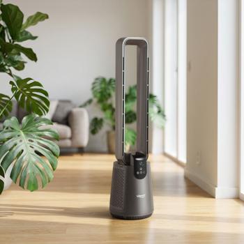 Preview: Ventilatore a torre senza pale con filtro HEPA & ionizzatore – purificatore d’aria efficiente, 12 livelli, oscillazione & telecomando, 27 W