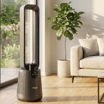 Ventilatore a torre senza pale con filtro HEPA & ionizzatore – purificatore d’aria efficiente, 12 livelli, oscillazione & telecomando, 27 W