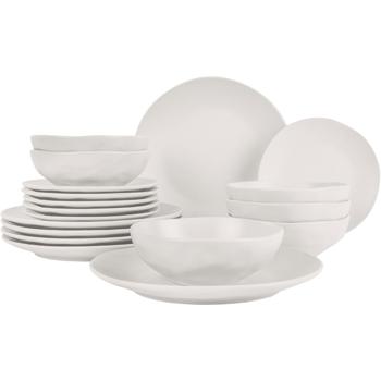 Preview: Service de vaisselle crème exclusif 18 pièces : service de table en grès pour 6 personnes, compatible lave-vaisselle et micro-ondes – idéal pour des dîners élégants