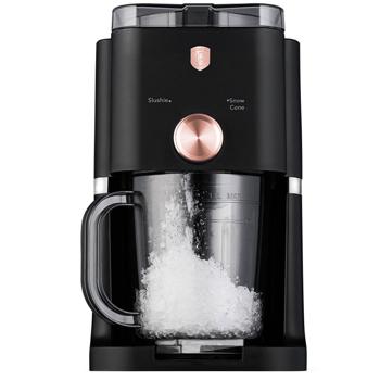 Preview: Electric Ice Crusher 30 W, 1.1 l Black-Rose Gold: Crushed Ice & Shaved Ice Machine for Cocktails, Iced Coffee & Slush, ideal for any party