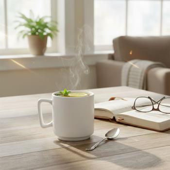 Preview: 4‑piece stoneware mug set: 300 ml matte cream mug set, dishwasher‑safe & microwave‑safe – modern cups, ideal for office and kitchen