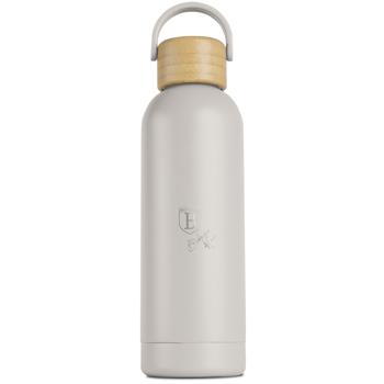 Preview: 0.5-litre stainless-steel thermal bottle with bamboo lid – elegant matte insulated bottle, ideal for hot and cold drinks on the go