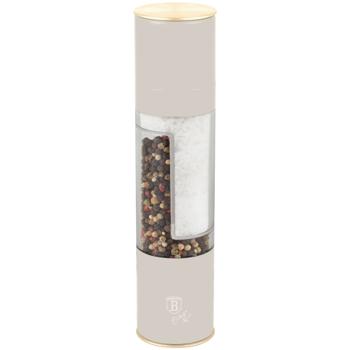Preview: 2‑in‑1 salt & pepper mill: matte cream, designer spice mill – stylish & practical – grinds salt & pepper at the same time – an eye‑catcher in any kitchen