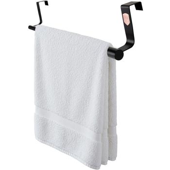 Preview: Extendable stainless steel tea towel holder, black‑rose gold, adjustable 23–40 cm – space‑saving towel holder for kitchen and cupboard