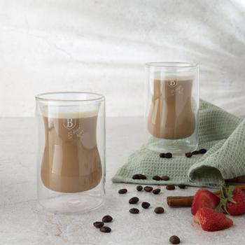 Preview: Set of 2 double-walled 270 ml coffee glasses made of borosilicate glass – elegant thermo glasses with floating effect – heat-resistant & modern design coffee mugs