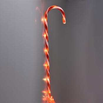 Preview: Set atmosphérique de 4 cannes de sucre LED rouge-blanc – superbe éclairage de Noël et déco de jardin avec minuterie pour jardin, allées et balcon
