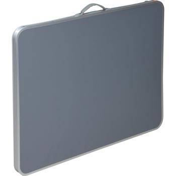 Preview: Tavolo da campeggio pieghevole (80 x 60 x 69 cm) in grigio – tavolo resistente alle intemperie con robusto bordo in alluminio, telaio in metallo stabile e pratica maniglia di trasporto, capacità di carico fino a 30 kg
