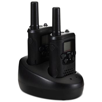 Preview: 2 talkies-walkies professionnels avec clip de ceinture et lampe de poche, 10 km de portée, 8 canaux, station de chargement, 8 heures d’autonomie