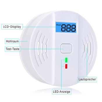 Preview: 2er-Set Kohlenmonoxid-Melder CO-Detektor mit LCD-Display, 85 dB Alarm, DIN EN5029 Zertifiziert, CO-Warner mit Speicherfunktion für Zuhause & Camping