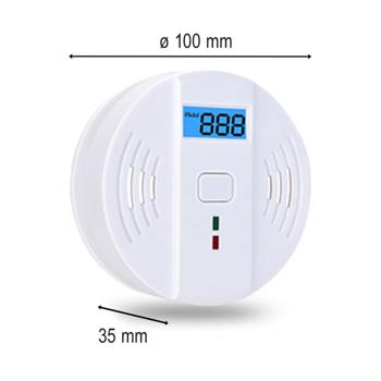 Preview: Lot de 2 détecteurs de monoxyde de carbone CO avec afficheur LCD, alarme 85 dB, certifiés DIN EN5029, avertisseurs CO avec fonction mémoire pour la maison et le camping