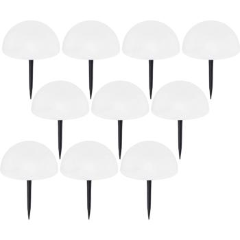 Preview: Stilvolle Solar-Leuchten im 10er-Set mit Farbwechsel und warmweissem LED-Licht - LED Solarlampen für Garten, Balkon, Terrasse & Party