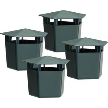 Preview: Ensemble de 4 pièges à limaces en plastique, protection écologique contre les limaces sans produits chimiques, piège à bière biologique avec couvercle pour jardin et plates-bandes, vert