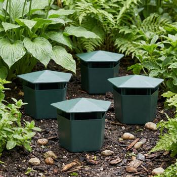 Ensemble de 4 pièges à limaces en plastique, protection écologique contre les limaces sans produits chimiques, piège à bière biologique avec couvercle pour jardin et plates-bandes, vert