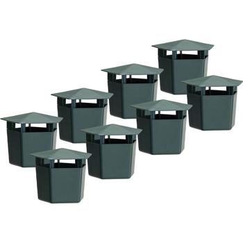 Preview: Piège à limaces set de 8 en plastique, protection écologique contre les limaces sans produits chimiques, piège biologique à bière avec couvercle pour jardin et plate‑bandes, vert