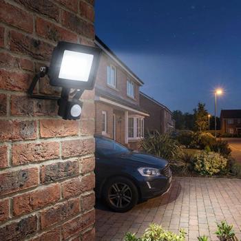 Preview: Set of 2 LED floodlights with motion sensor – 1620 lumen outdoor spotlight – 4000K – adjustable wall floodlight IP44 – 3x8 m detection