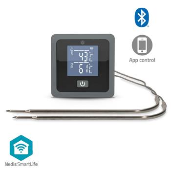 Preview: Präzises Bluetooth Fleischthermometer mit 2 Sonden für BBQ & Ofen – Smarte App-Steuerung, Timer & Alarm für perfekte Grillergebnisse, 7,5cm