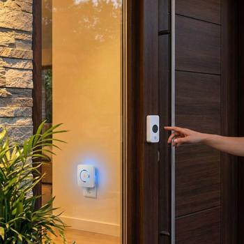 Preview: Smarte WLAN Funk Klingel Weiss – kabellose Türklingel für Smart Home, App-Steuerung, 60 Melodien, 100m Reichweite