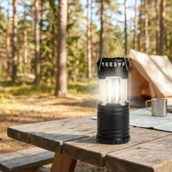 Lampada da campeggio 2 in 1 & ventilatore – luce COB intensa & refrigerio per tenda, outdoor & trekking – compatta & a batteria