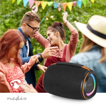 Preview: Haut-parleur Bluetooth 5.4 compact, 40 W – Enceinte musicale mobile sans fil, portable avec batterie pour l’extérieur et la maison, son puissant, noir/orange