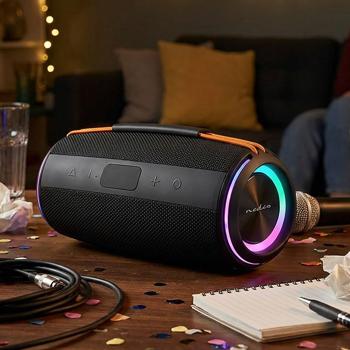 Preview: Haut-parleur Bluetooth 5.4, 60 W – Haut-parleur de musique mobile sans fil, portable avec batterie pour l’extérieur et la maison, son puissant, noir/orange