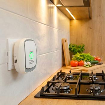 Preview: Gas alarm for wall socket – methane & natural gas detector with 70 dB alarm & LED ring – EN50194 certified – gas warning device for kitchen, boiler & heating