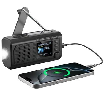 Affidabile radio solare a manovella DAB+ FM d’emergenza con powerbank, torcia & Bluetooth: radio robusta per campeggio & situazioni di crisi