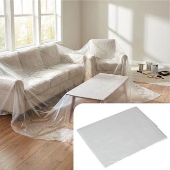Bâche de protection pour travaux de peinture et rénovation – Film de protection transparent contre la poussière et les éclaboussures de peinture pour meubles et sols, 4x5 m