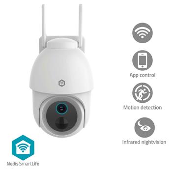Preview: Caméra Wi‑Fi 4K d’extérieur avec batterie et option solaire, PTZ 355° orientable, vision nocturne couleur, projecteur, sirène, IP65 étanche & compatible Alexa/Google
