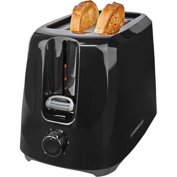 Preview: 2-slot toaster in black – Modern 700 W design toaster with 6 browning levels, crumb tray & cancel function – Incl. cable storage