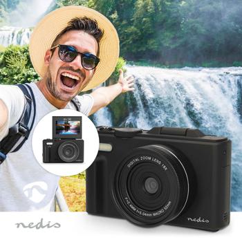 Preview: Digital 4K photo camera – professional vlogging camera with WiFi, flip screen & 75 MP, compact vlog camera for holidays & YouTube, black