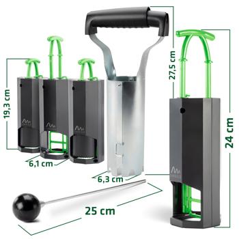 Preview: Effective 4-piece vole trap set with soil hole cutter & probe rod – reliable tunnel trap for fast rodent control in the garden