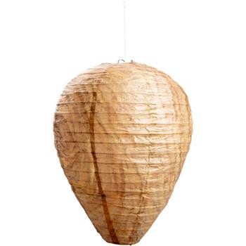Preview: Set de 2 faux nids de guêpes en papier – Protection naturelle contre les guêpes sans produits chimiques pour avant‑toit, terrasse, carport et pergola – Chasse‑guêpes