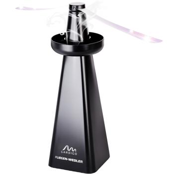Chasse-mouches avec coupelle diffuseur pour guêpes – ventilateur anti-insectes à piles pour table à manger & extérieur – à poser ou à suspendre avec crochet