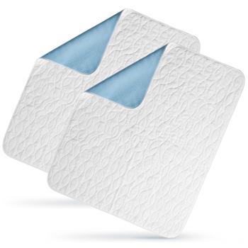 Preview: Set of 2 washable incontinence pads 75 x 90 cm – 5-layer boil-proof bed protection pad, waterproof hospital pad made of soft velour, washable at 95 degrees