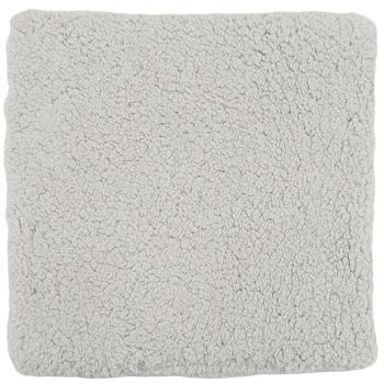 Preview: Cuscino da seduta effetto pelliccia d’agnello – 39 x 39 cm, taupe, per un comfort accogliente – Morbido cuscino in ecopelliccia per sedia, panca, poltrona