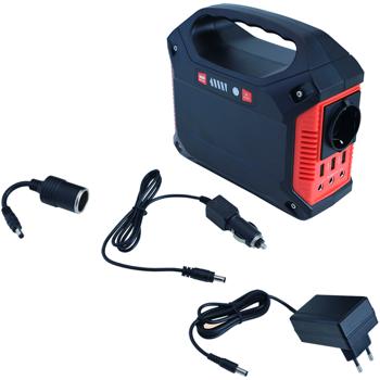 Preview: Tragbare Powerstation & Solar-Generator, 155 Wh, 180 Watt, Akku mit 230V & 12V, Leuchte, USB, Reise, Camping, Notstrom plus faltbares 50 Watt Solarpanel