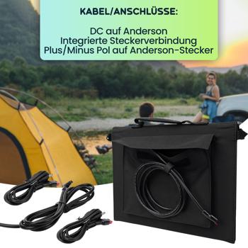 Preview: Mobiles, faltbares 50W Solarpanel: Effiziente Energie mit 4 hochwertigen monokristallinen Solarzellen – Ideal für Outdoor & Camping
