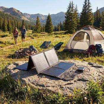 Preview: Foldable solar panel, highly efficient 18 V & 100 watts, 8 monocrystalline solar cells, only 4.4 kg, for outdoor and camping power stations 