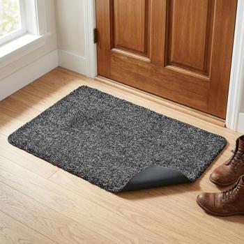 Dirt-trapping mat 70 x 46 cm black and white – doormat with non-slip TPR backing and durable surface for your hallway and front door