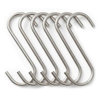 Set di ganci in metallo 9 cm – Pratico set da 6 robusti ganci universali per cucina, bagno, officina e casa, ganci da appendere resistenti color argento