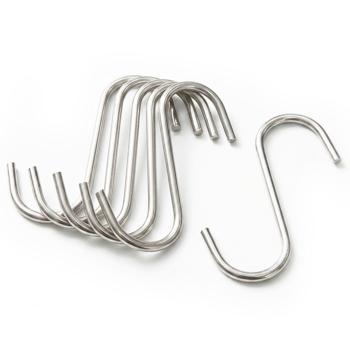 Preview: Set di ganci in metallo 9 cm – Pratico set da 6 robusti ganci universali per cucina, bagno, officina e casa, ganci da appendere resistenti color argento